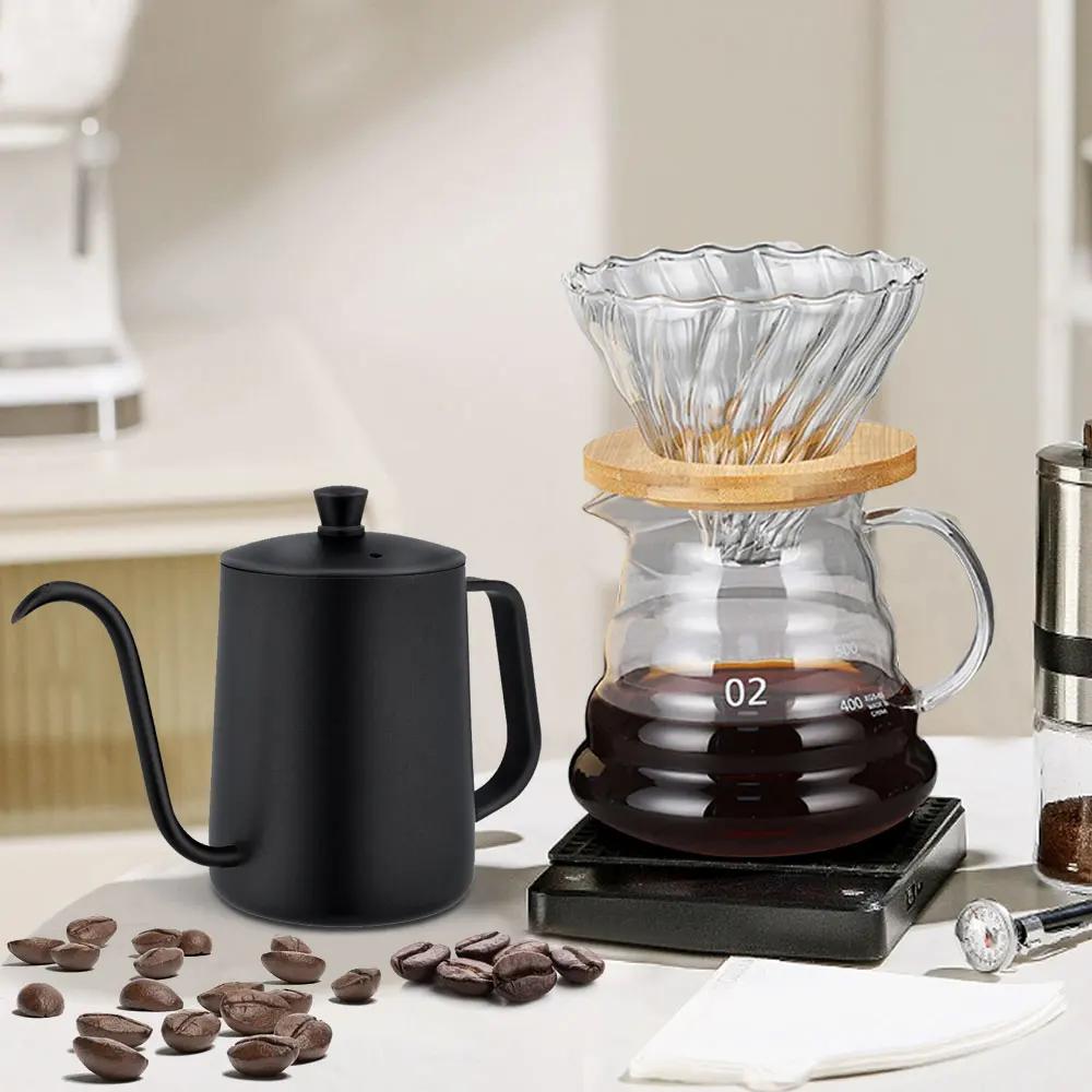 Ensemble de filtre à café en verre, combinaison de cafetière, outils de barista faits à la main, cad