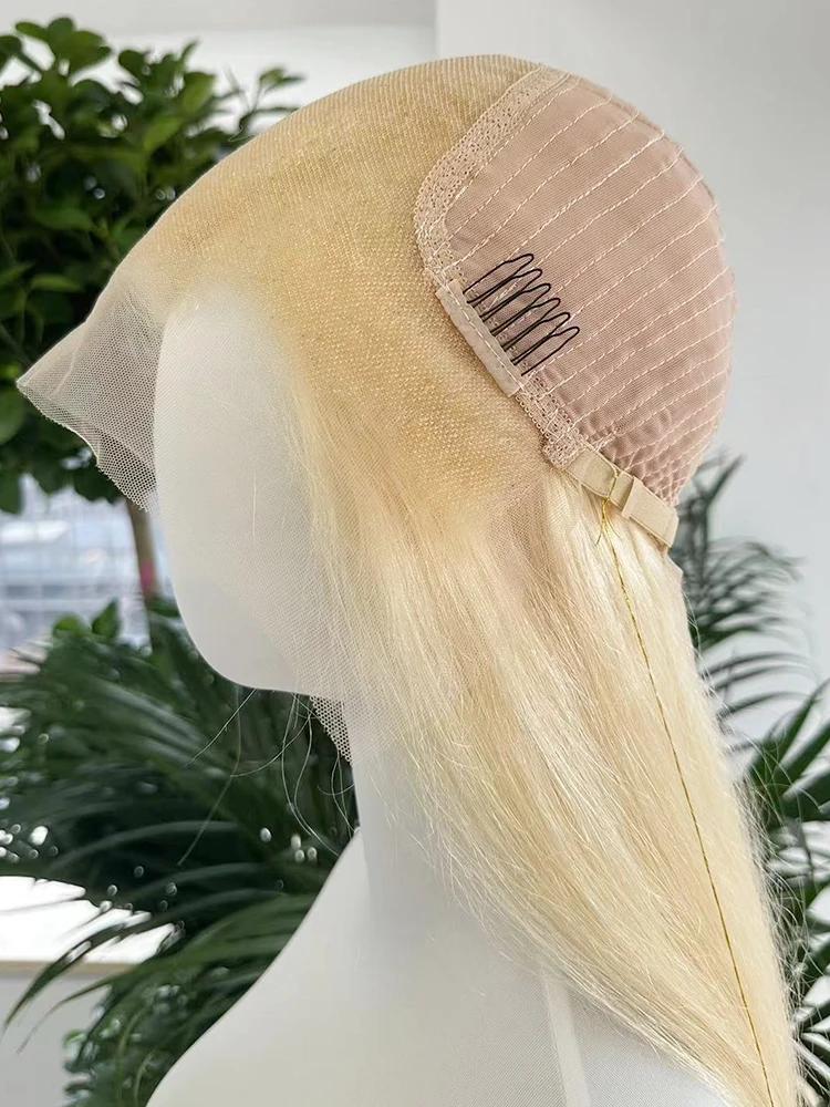 Perruque Lace Wig naturelle lisse blond 613, 13x6, 13x6, densité 180%, haute qualité, pour femmes