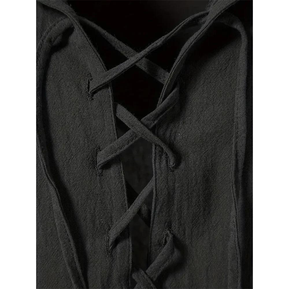 Chemise rétro à manches courtes pour hommes, en coton et lin, légère, respirante, couleur unie, haut
