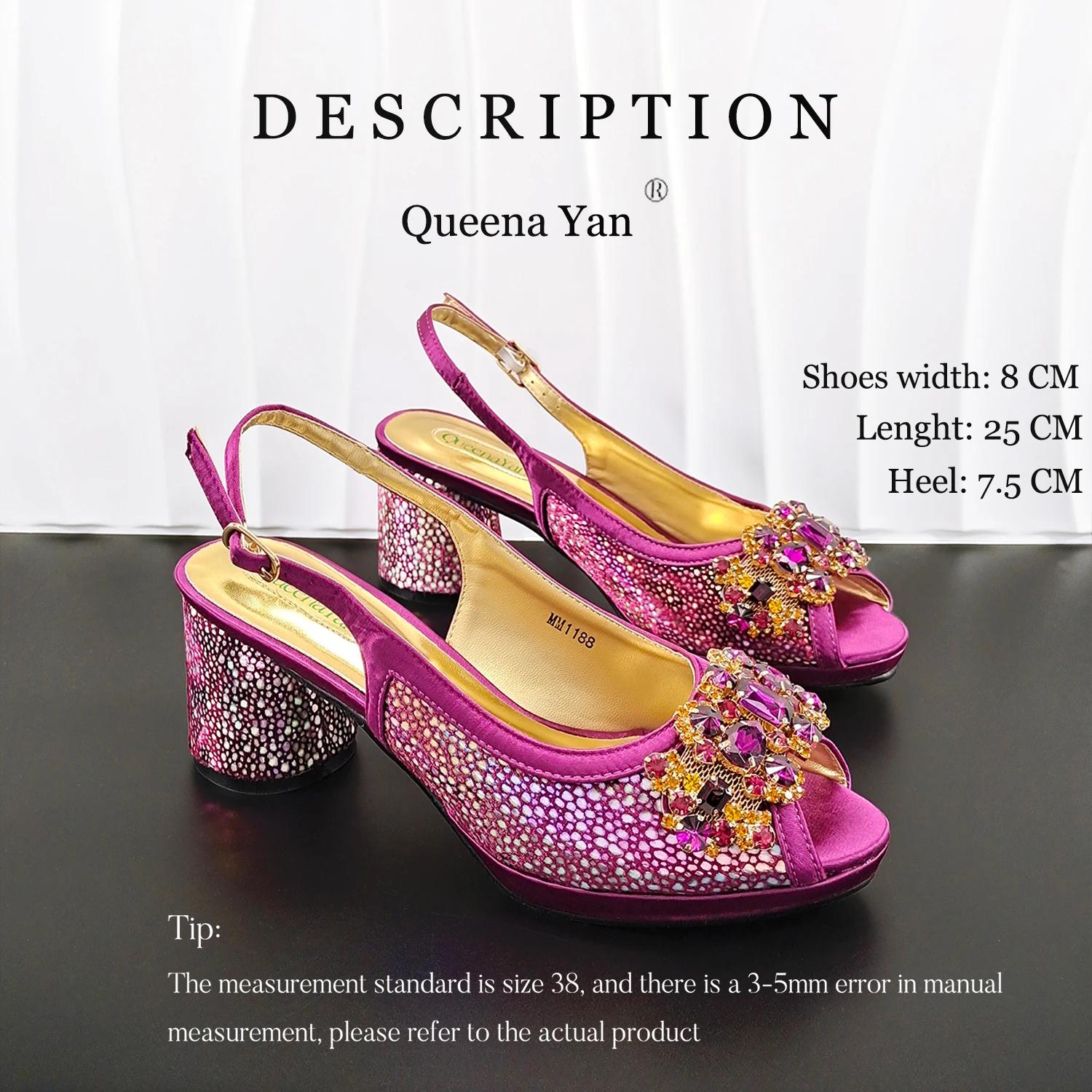 Nouvel ensemble de chaussures à talons hauts et sac de style INS, design italien, orné de strass, pa