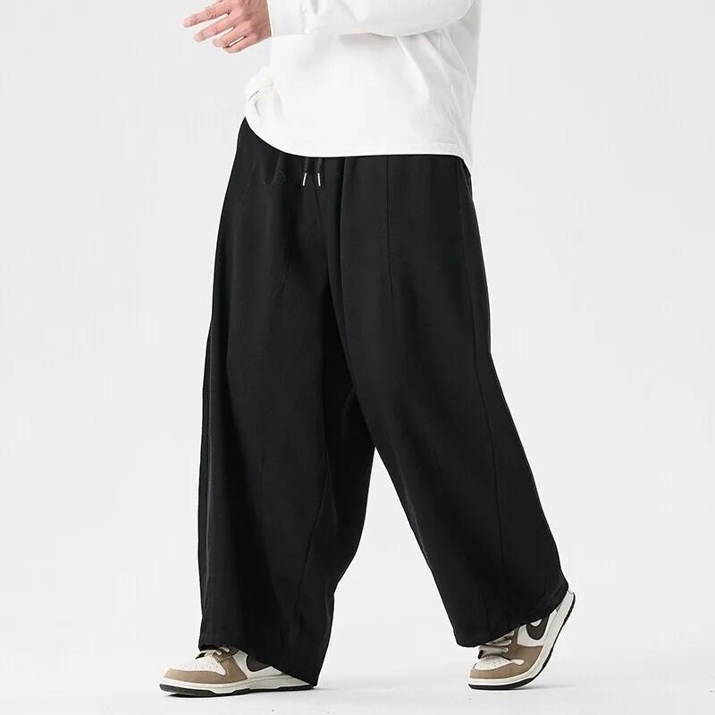 Pantalon à jambes larges pour hommes, confortable à porter, décontracté, sarun japonais, lanterne, c