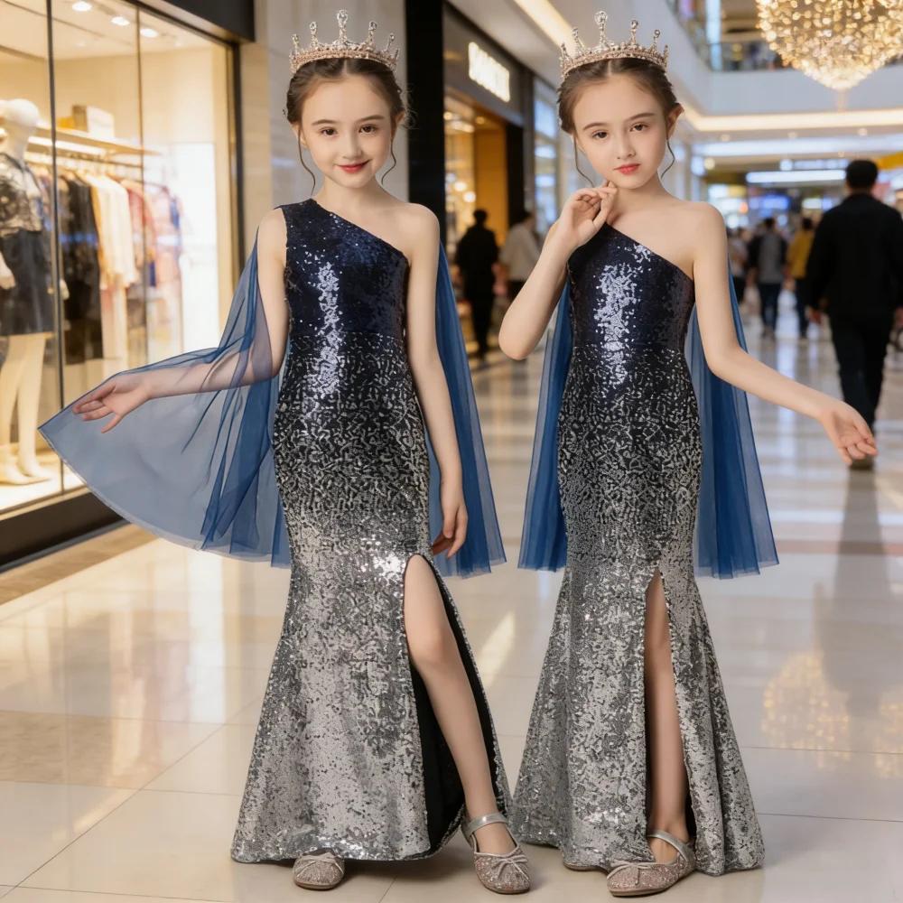 Robe de Princesse Rouge à Paillettes pour Filles 2026 – Tenue de Soirée pour Enfants, Robe de Cérémo