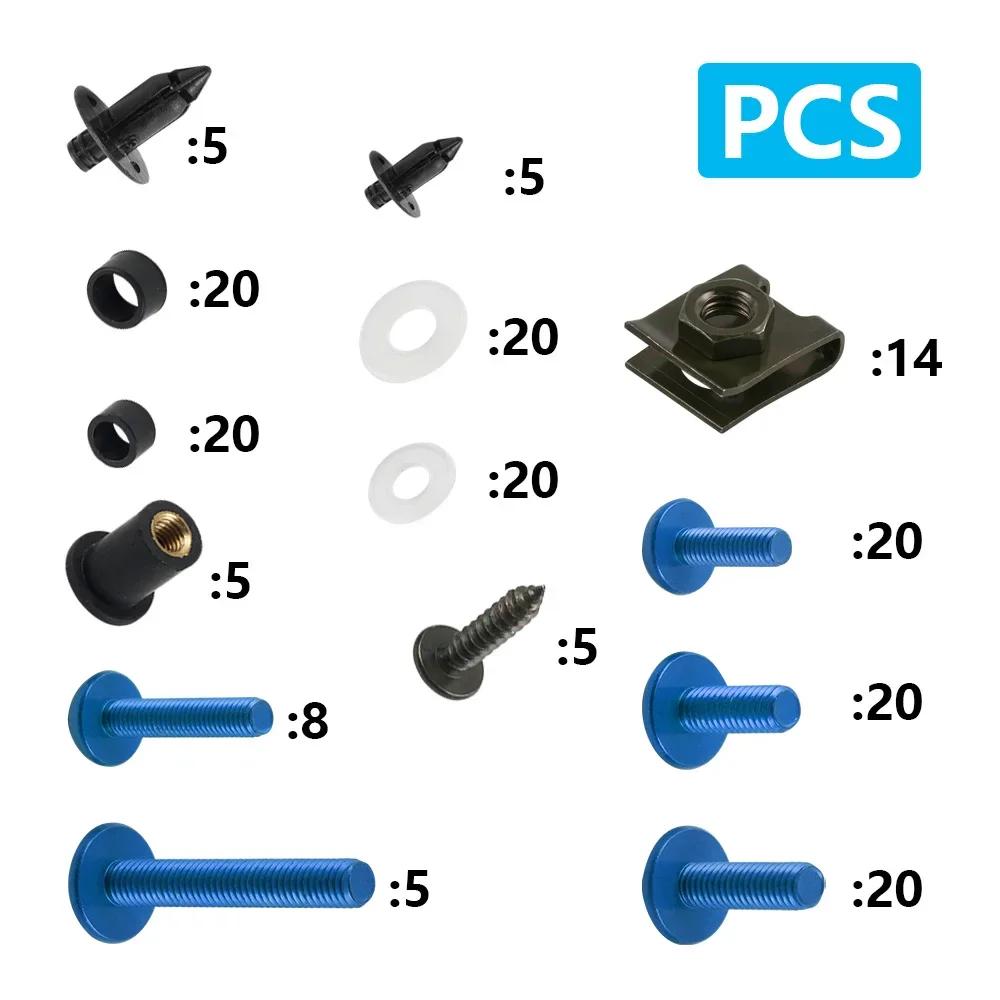 Kit de vis de fixation de boulons de carénage de pare-brise de moto, 190 pièces, pour SUZUKI GSXR 60