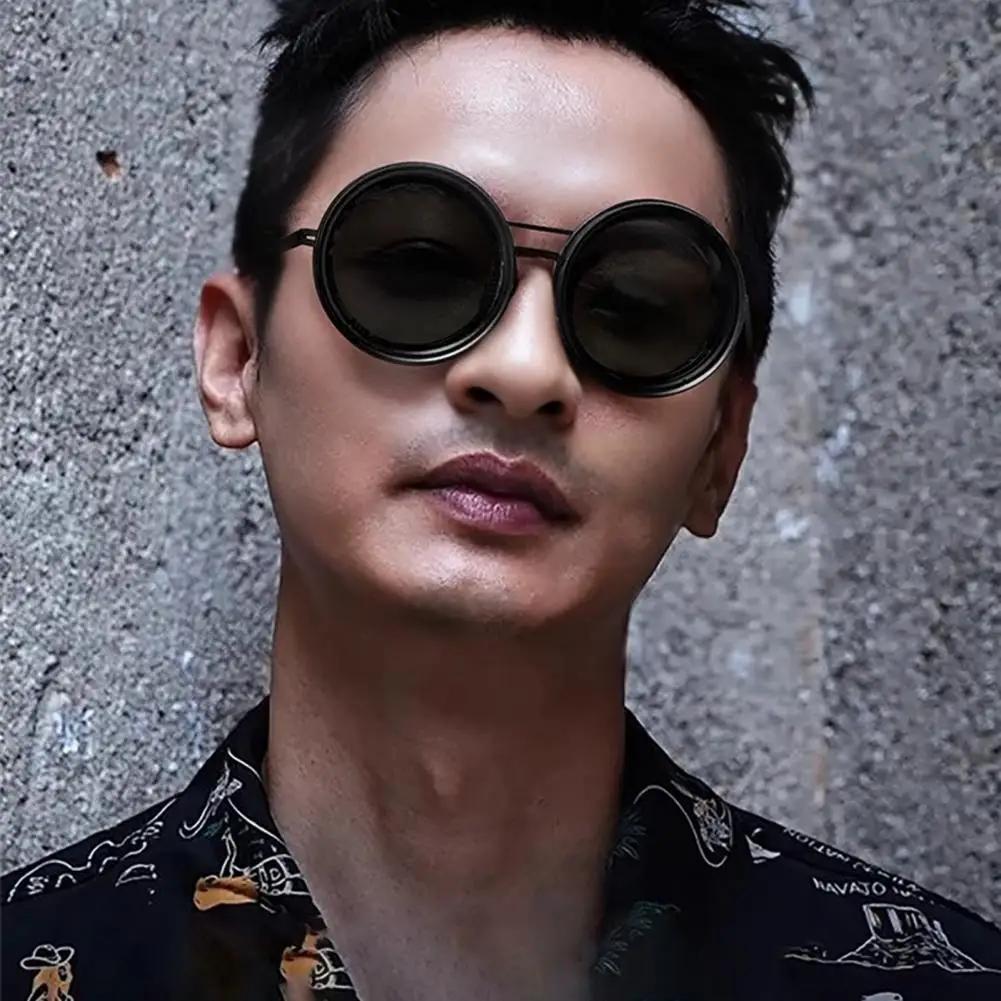 Lunettes de soleil polarisées ND9 à gradation réglable pour hommes et femmes, rondes, rétro Punk, po