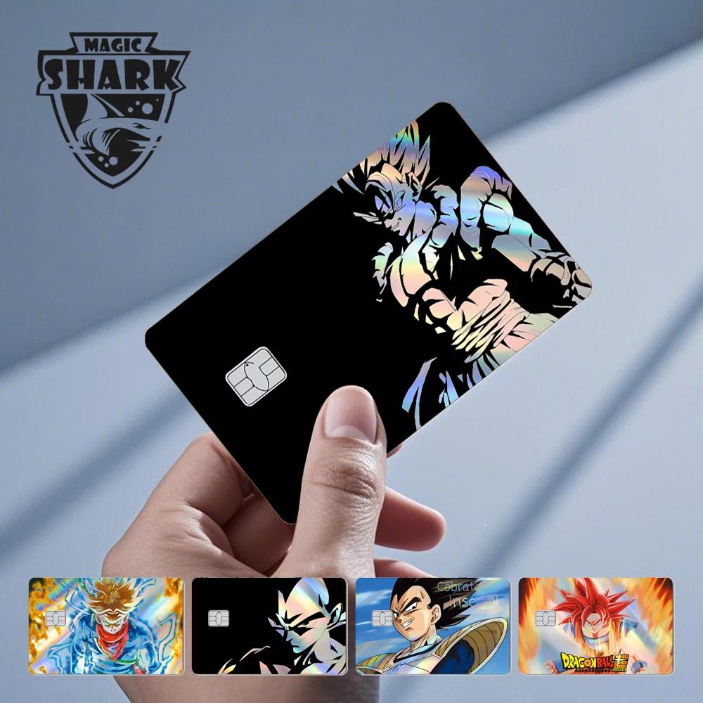 Magic Shark Goku végéta Cool brillant holographique Laser carte de crédit débito autocollant Film co