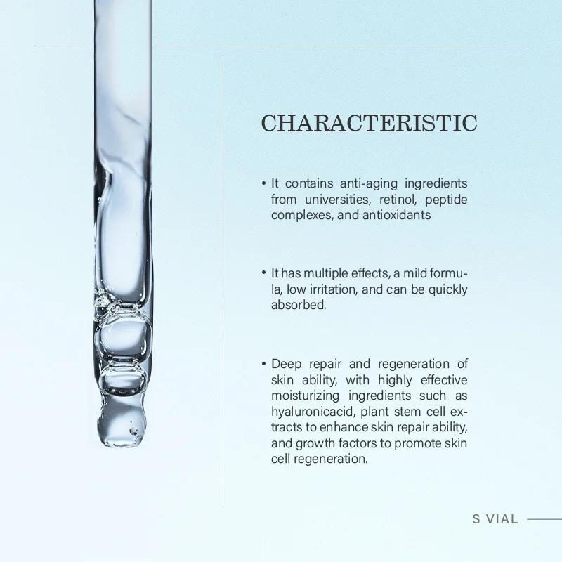 5 flacons de 10 ml de solution rajeunissante pour le visage, hydratante, réparatrice, éclaircissante