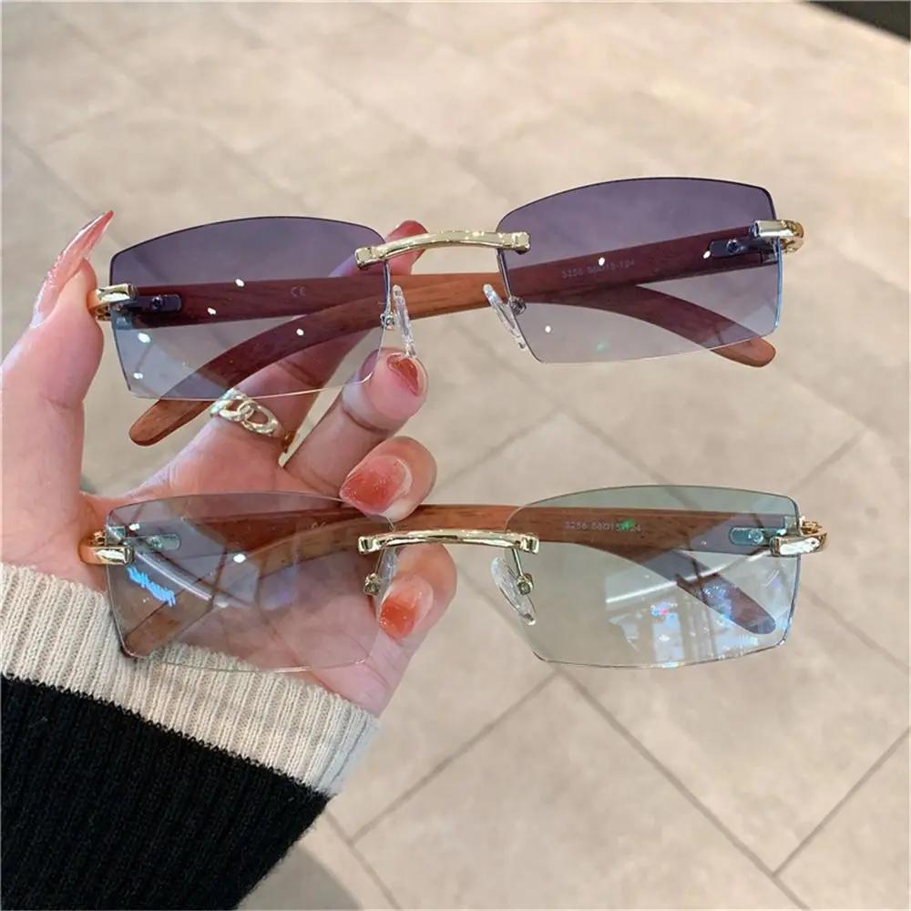 ChimPunk-Lunettes de soleil rectangulaires sans monture pour hommes et femmes, nuances de conduite, 