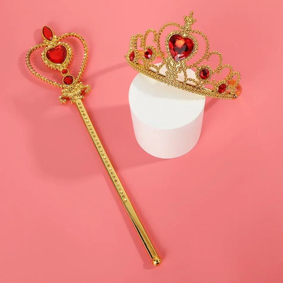 Princesse filles Belle neige blanche fête faveurs cadeaux ensemble couronne sceptre baguette collier