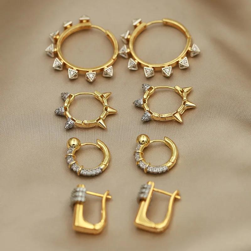 Boucles d'oreilles géométriques en cristal pour femmes, nouveau Design de vue, marque de mode, bijou