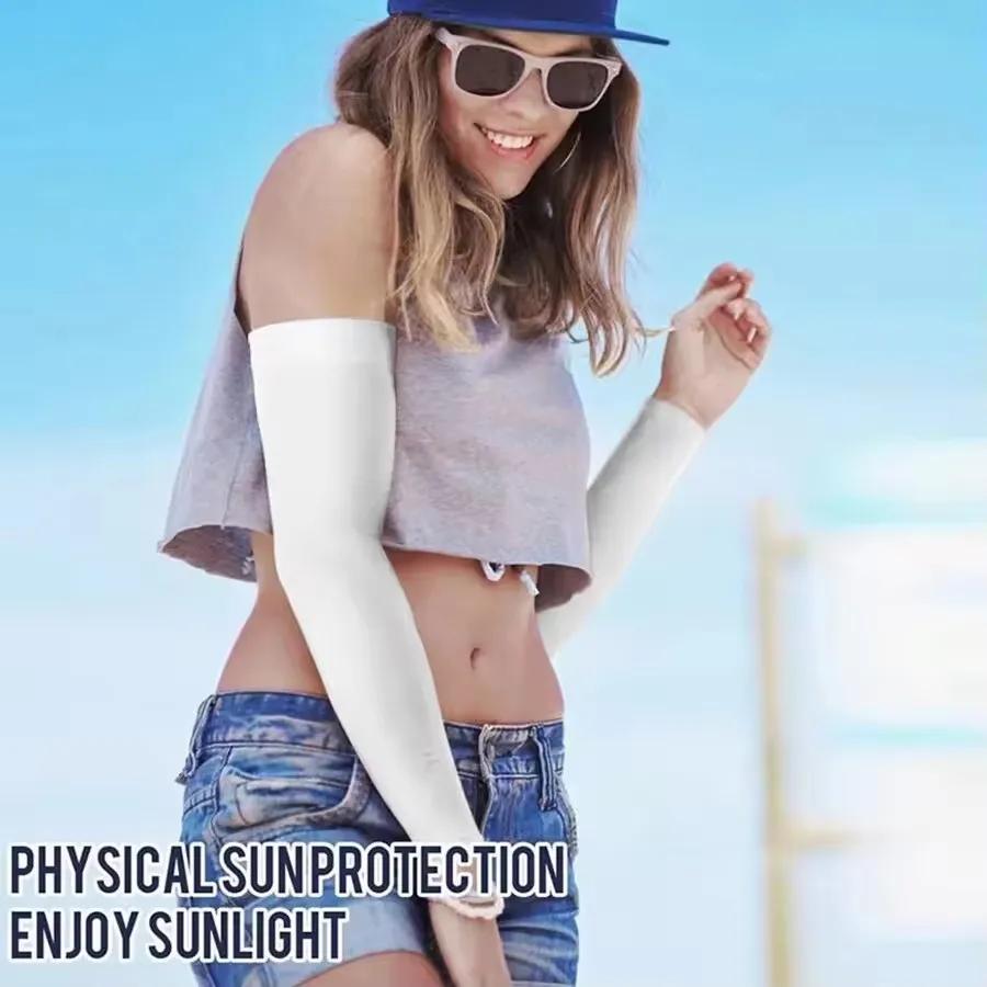 3 paires de manchons de bras unisexes en soie glacée pour la protection solaire d'été, activités de 