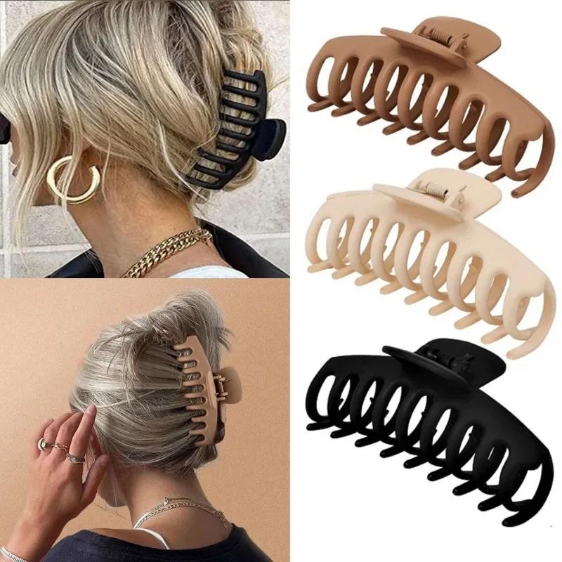 Lot de 1/2/3/4/6 grandes pinces à cheveux géométriques pour femmes, épingles à cheveux croisées mate