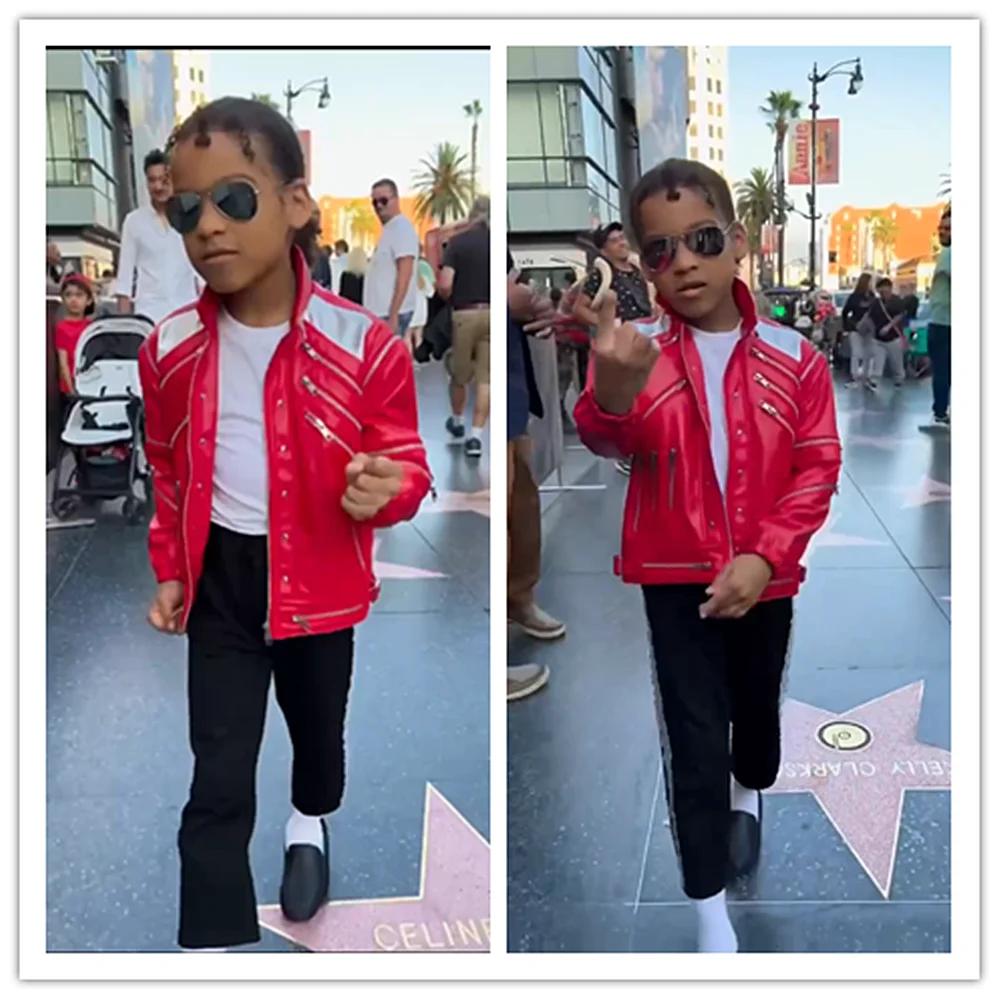 MJ Michael Jackson Veste de salle de bain en jean avec fermeture éclair, vêtements d'extérieur décon