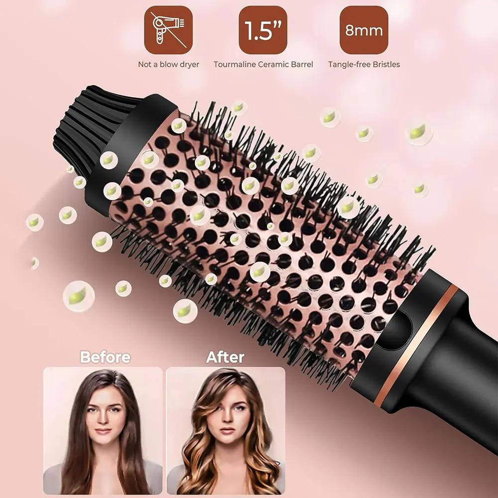 Brosse thermique 1.5 pouces, brosse à friser chauffante, fer à friser en céramique, brosse volumisan