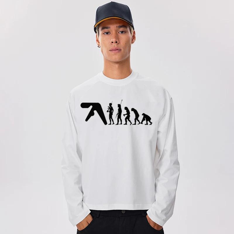 Aphex Twin T-Shirt homme coton automne graphique surdimensionné esthétique mode coréenne à manches l