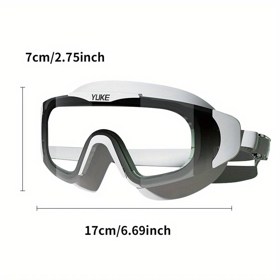 Lunettes de natation HD étanches et anti-buée, grand cadre galvanisé, design unisexe pour profession