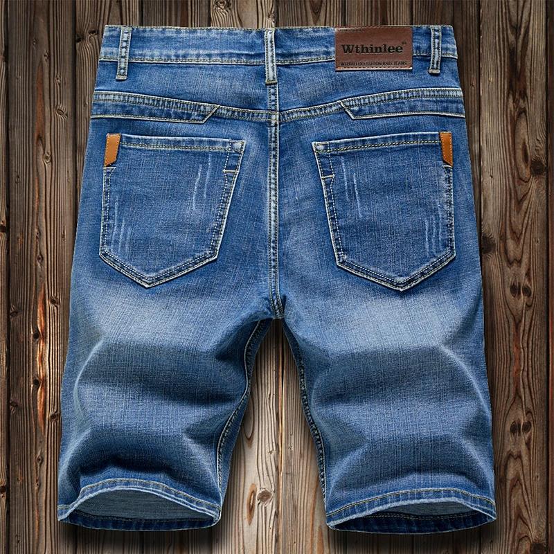 Shorts en jean d'été pour hommes, pantalon en denim extensible bleu foncé, design tendance, jeans sl