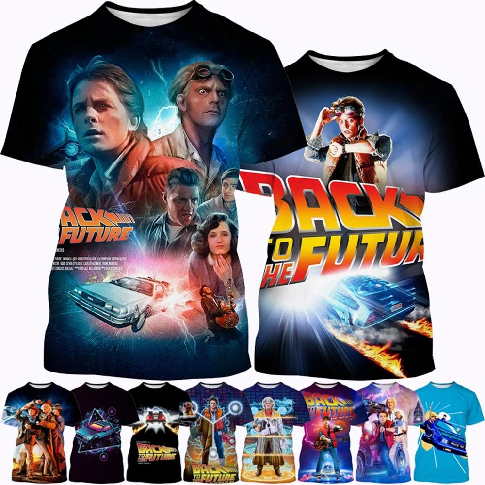 Mode d'été fantaisie film imprimé en 3D à manches courtes technologie cool personnalité interstellai