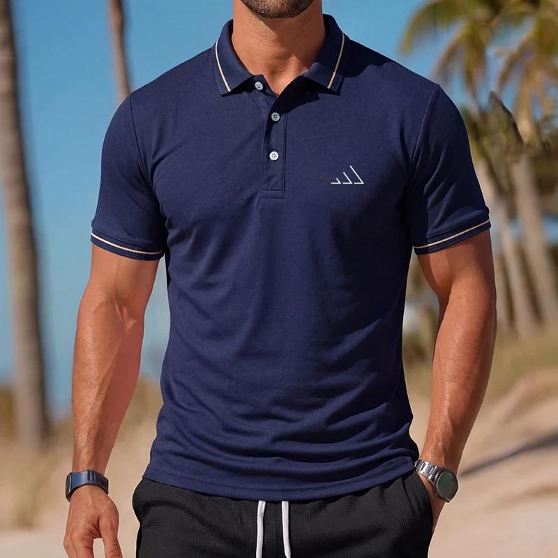 Polo décontracté pour homme, streetwear d'été, manches courtes, hauts décontractés pour affaires, vê