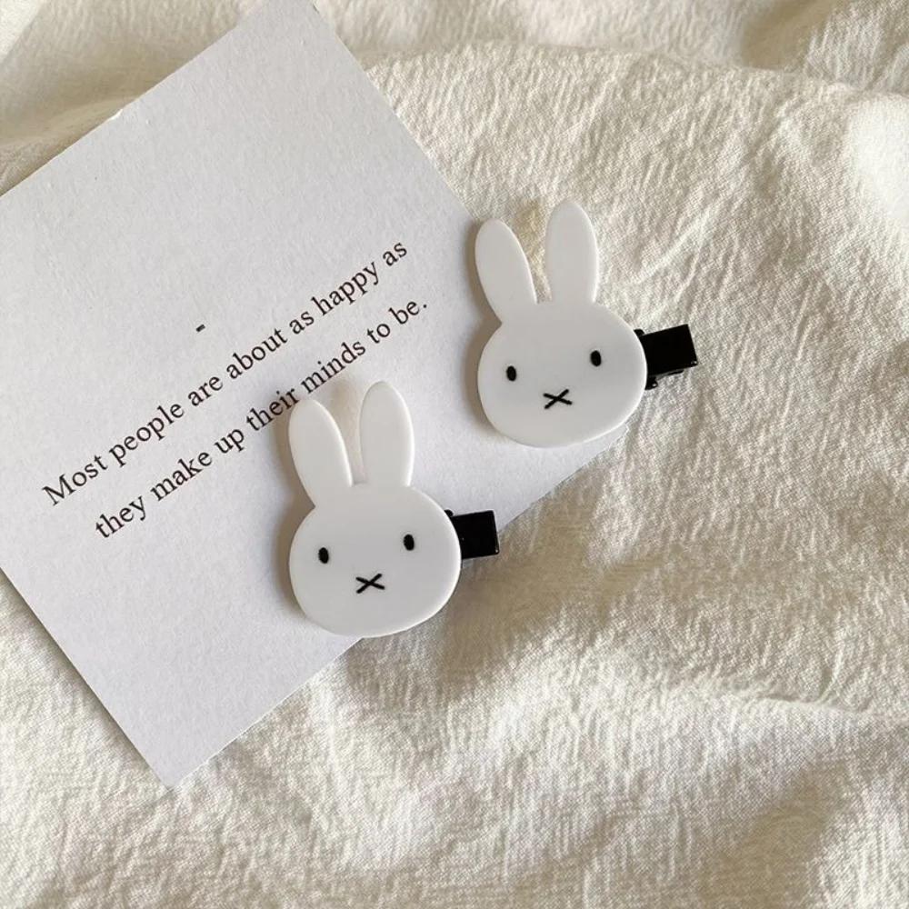 Pince de décoration de cheveux Miffy Kawaii Ins, pince à frange de princesse, lapin doux et Cool, co