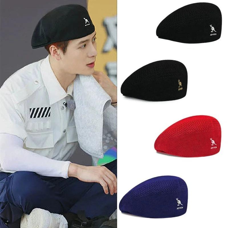 Nouveau Béret en Laine Tricoté Respirant en Maille Fine pour Hommes et Femmes, Style Luxe Quatre Sai