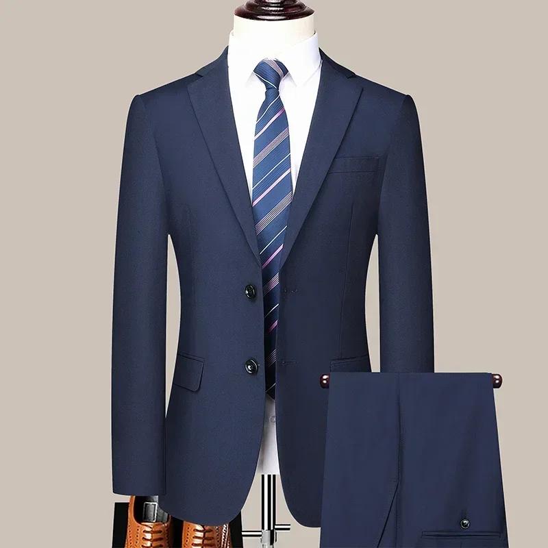 Nouveau style tendance pour homme : Costume de cérémonie et décontracté, couleur unie, coupe ajustée