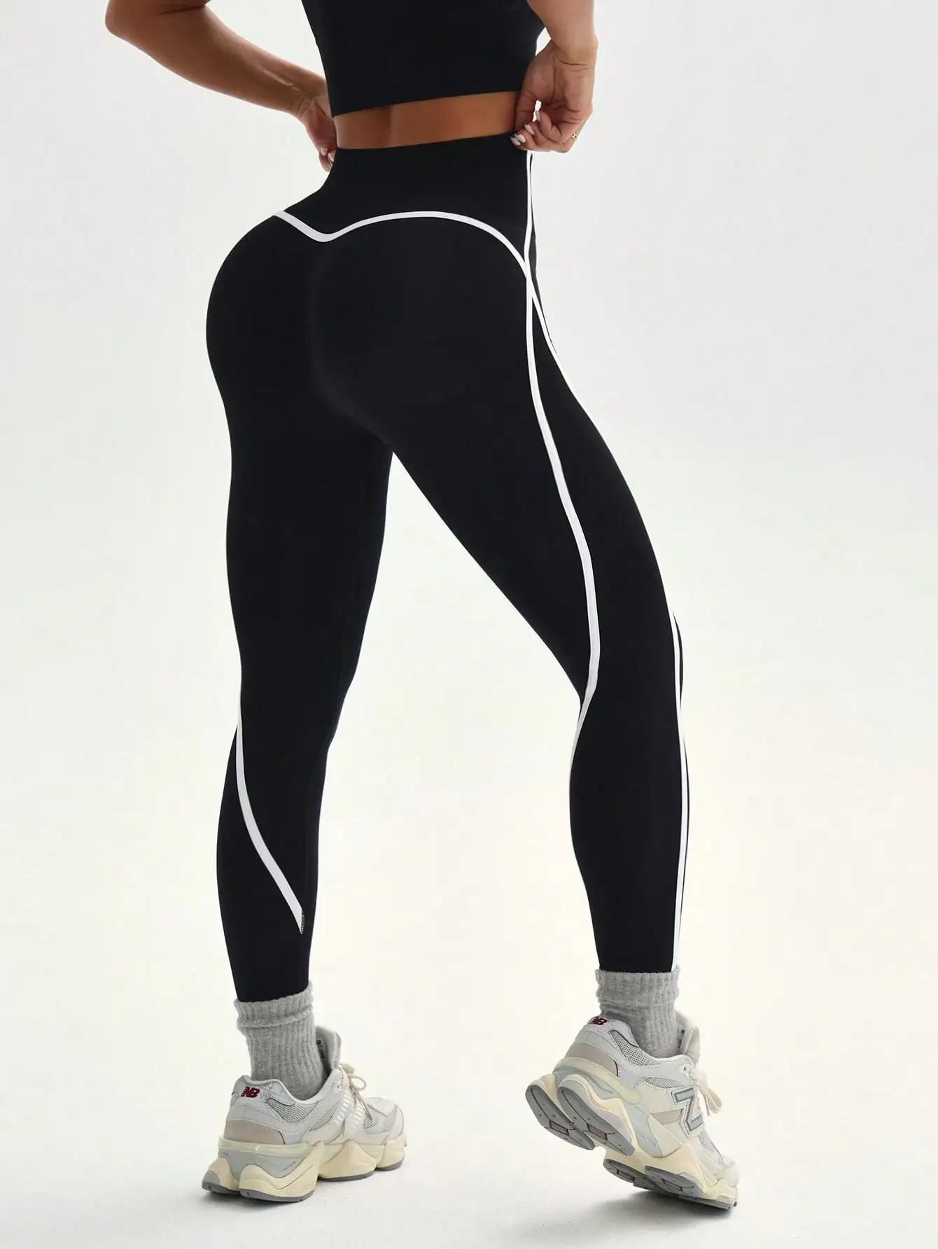 Pantalons de yoga rayés pour femmes, pantalons de sport d'extérieur à séchage rapide, pantalons de y