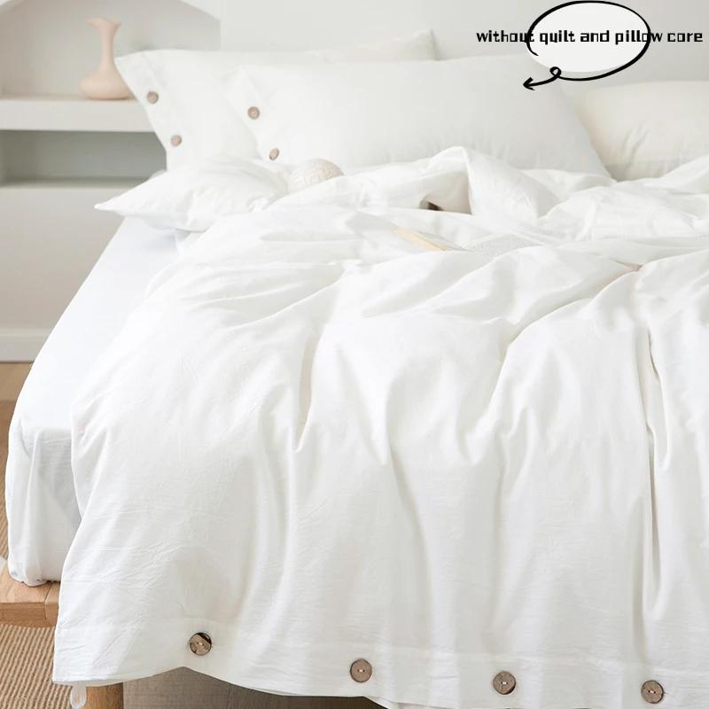 3 pièces 100% coton ensemble de literie Double housse de couette ensemble 220x240 solide torsion cot