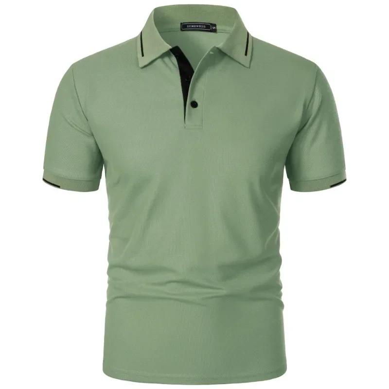 Polo à manches courtes pour hommes, boutons d'été, coupe classique, T-Shirts décontractés, pull surd