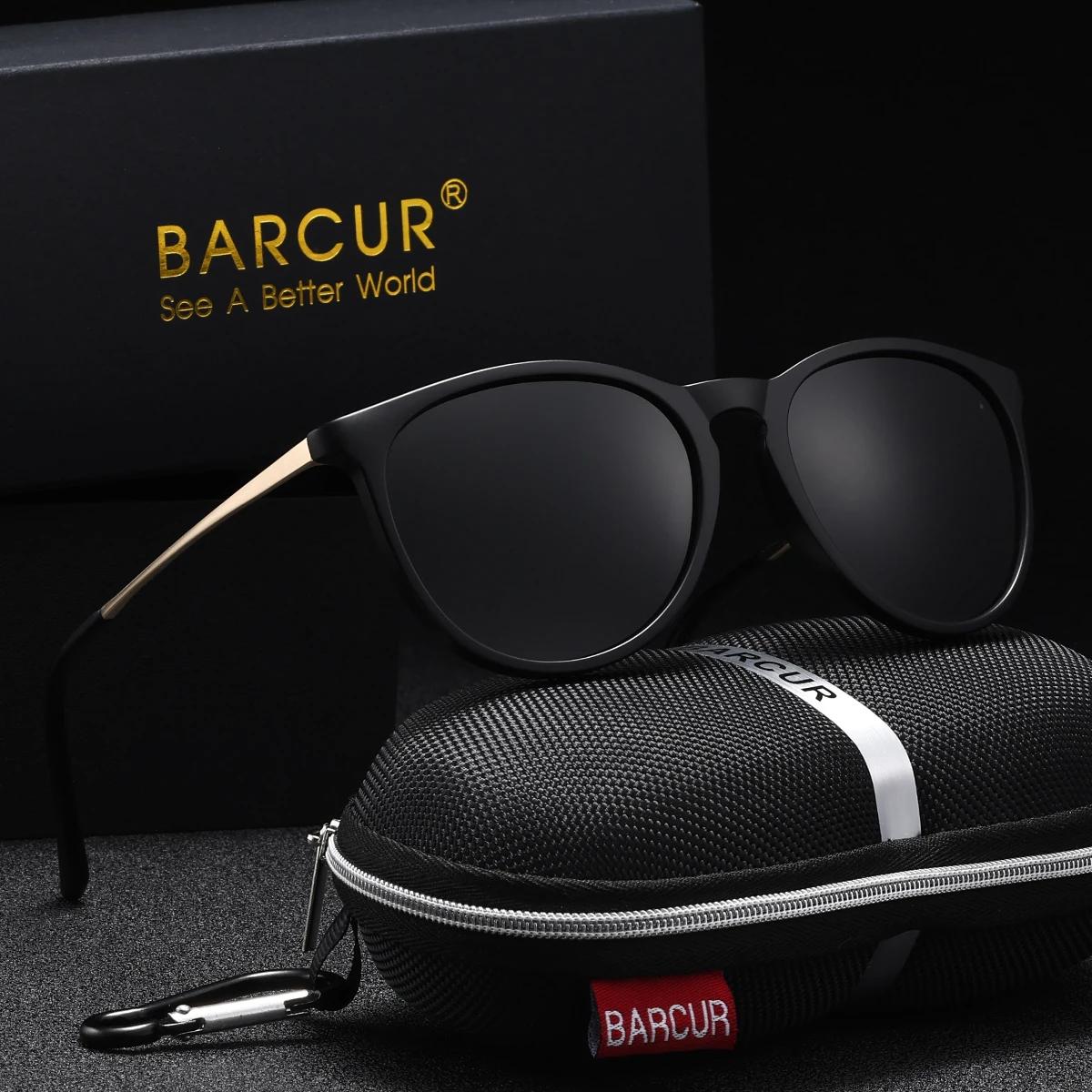 BARCUR-Lunettes de soleil polarisées pour femmes, design de marque, à la mode, monture en plastique 