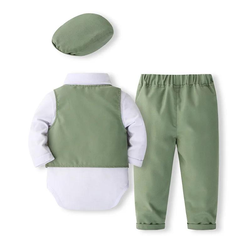 5 pièces ensembles printemps automne nouveau-né garçon vêtements mode coréenne Gentleman body + gile