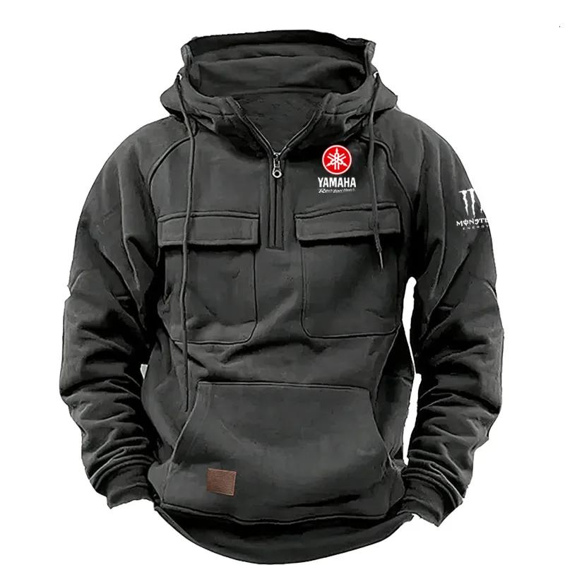 Yamaha Logo Sweat-shirt à capuche décontracté pour hommes Nouveau style extérieur épais à la mode pu