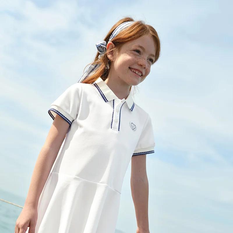 Dave Bella filles robes été printemps à manches courtes enfants décontracté sport jupe collège Style