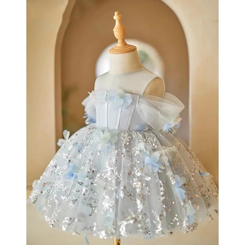Robe d'hôte pour filles, tenue de concours de princesse pour enfants, tenue de spectacle de Piano, f