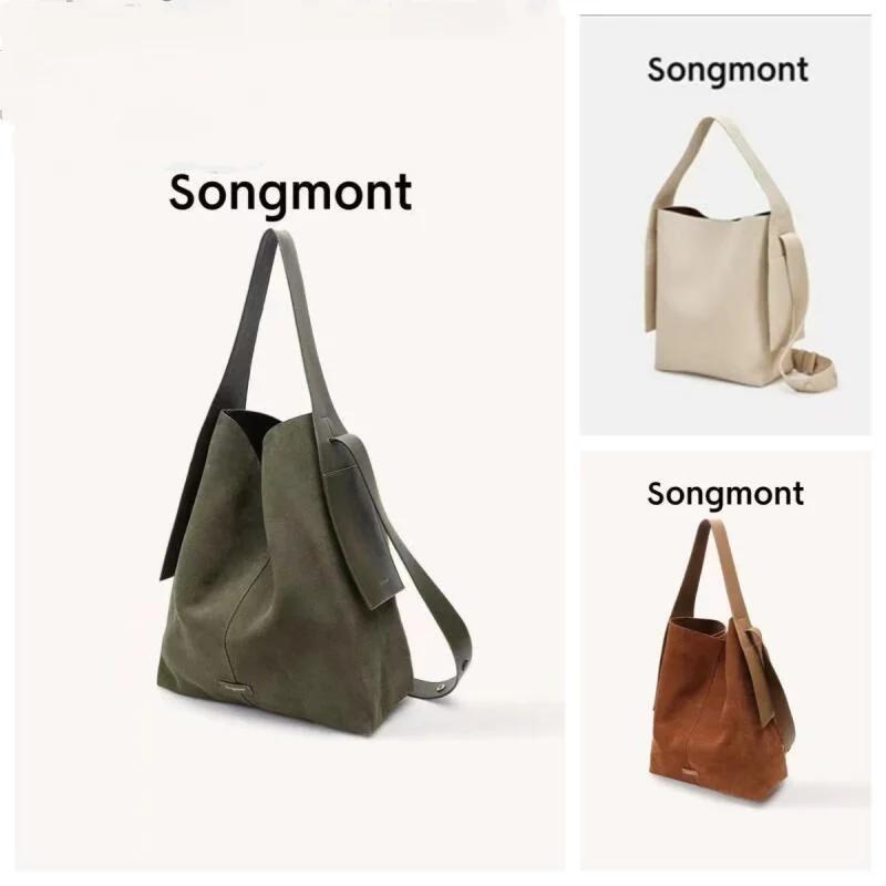 Songmont – sac à bandoulière en daim pour femmes, matériau souple, grande capacité, sensation haut d