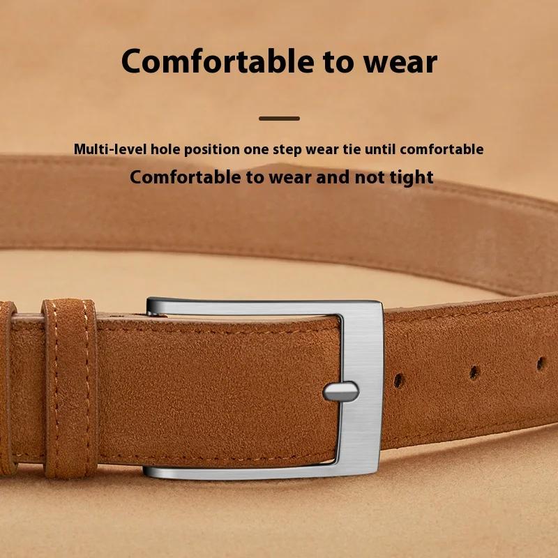 2025 nouvelle ceinture en daim, style populaire, ceinture décontractée, adaptée aux hommes et aux fe