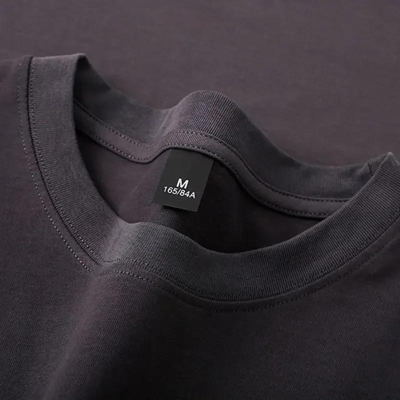 T-shirts en coton 600g pour hommes, manches courtes, poids lourd, col rond, respirant, pour l'été, p