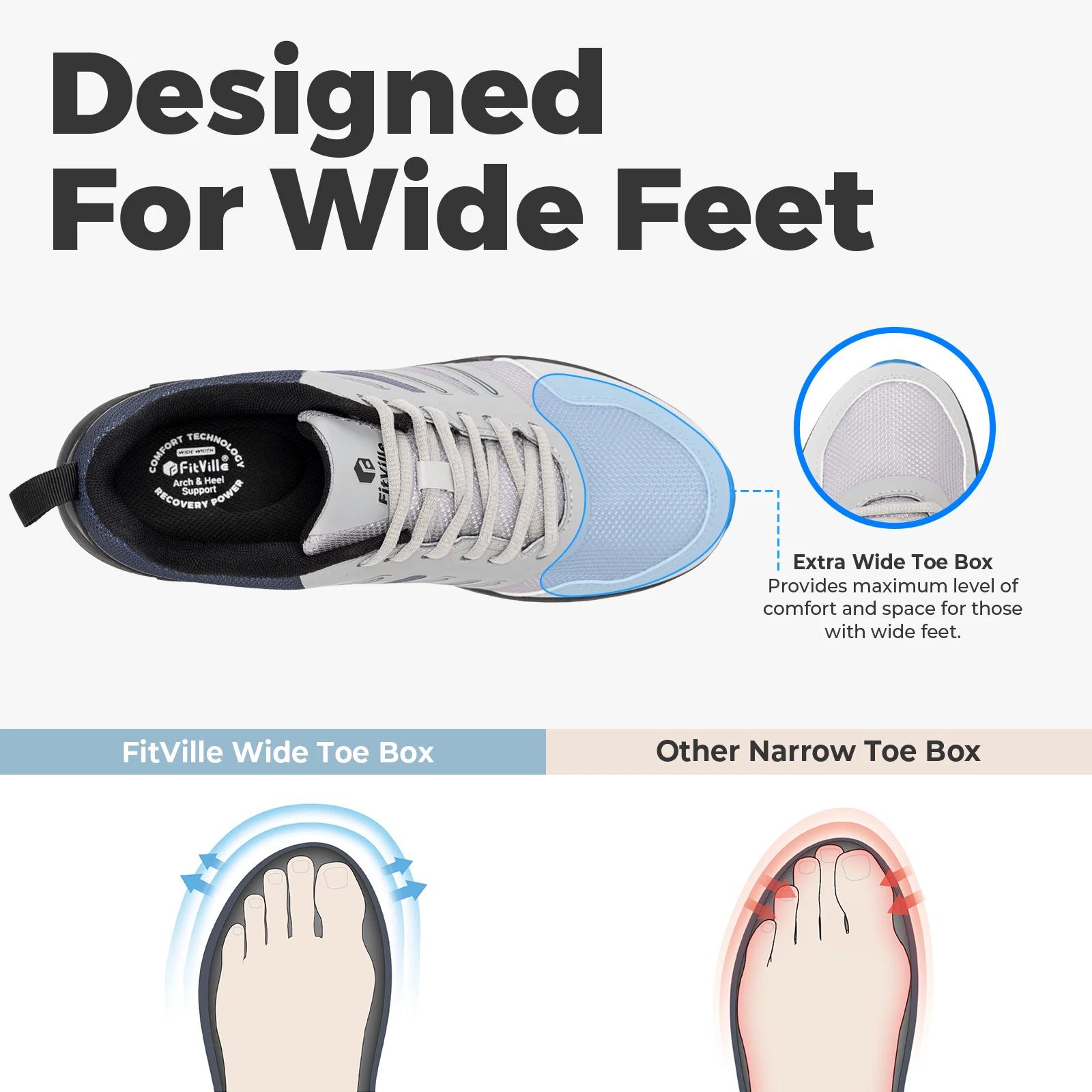 Chaussures de sport extra larges pour hommes Fittington, baskets amortissantes, chaussures de trail 