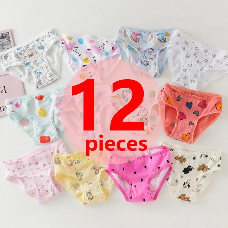 3/6/9/12 pièces/lot culottes en coton filles enfants slips courts sous-vêtements pour enfants enfant
