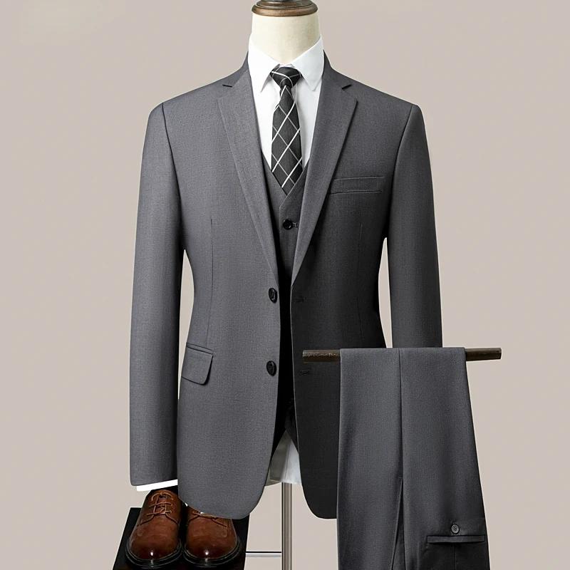 Costume trois pièces en tissu neuf pour homme, élégant pour les affaires, les mariages, les occasion