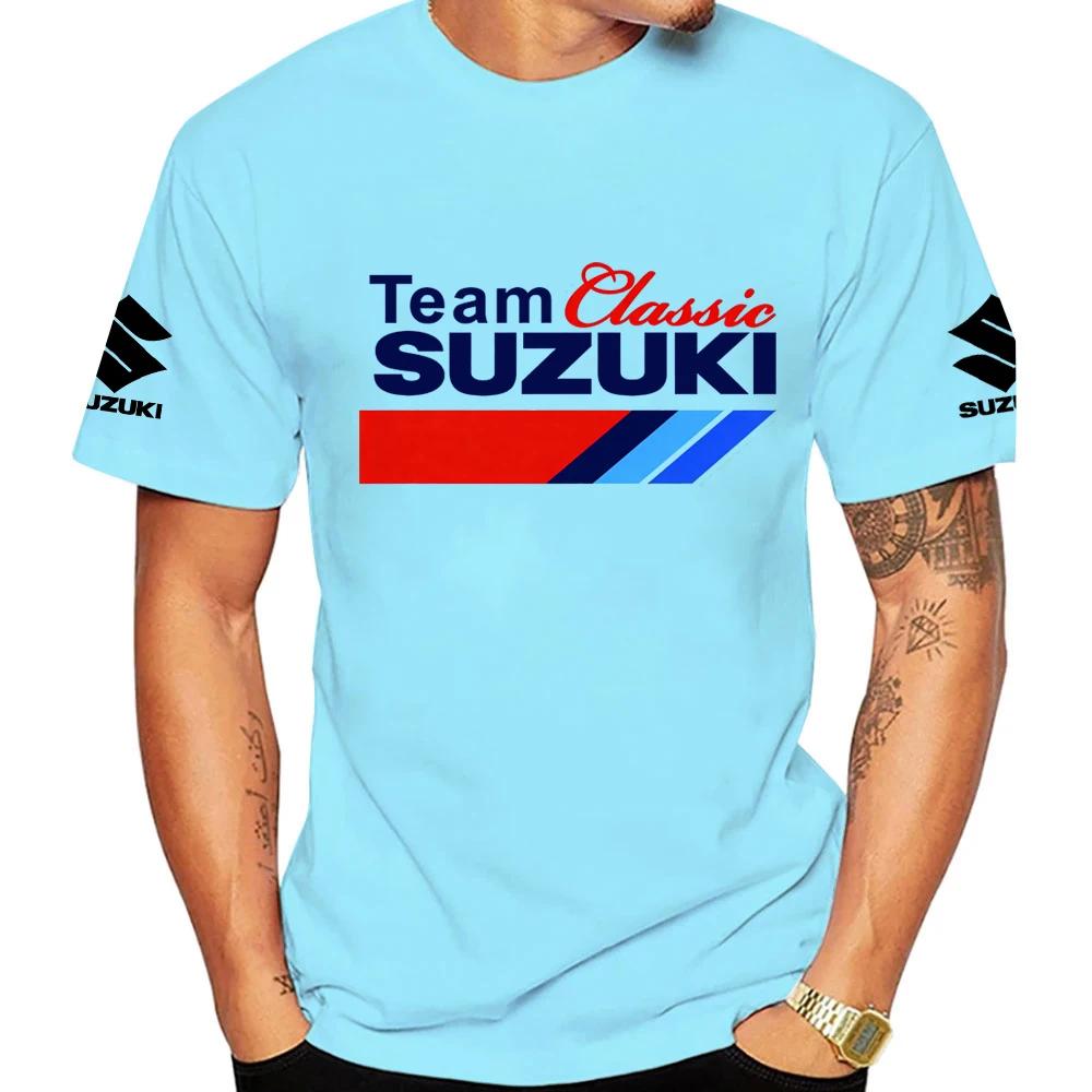 T-shirt classique pour homme en coton 100% pour les passionnés de moto Suzuki, idéal pour les sports