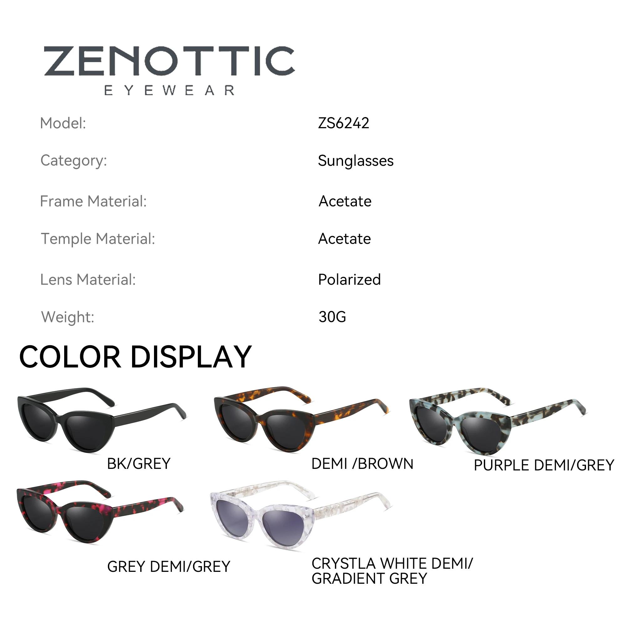 ZENOTTIC mode oeil de chat lunettes de soleil polarisées à la main acétate UV400 Protection lunettes
