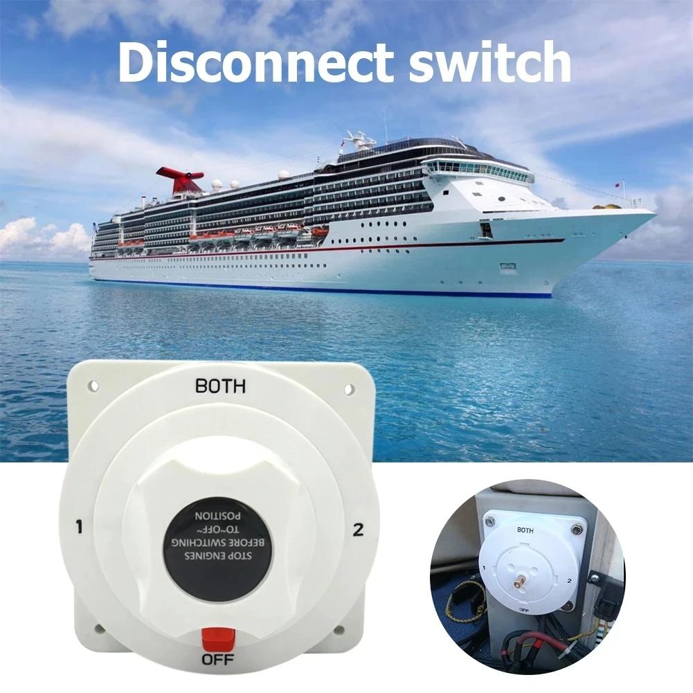 1 Off 2 – interrupteur de batterie de bateau marin, Distribution blanche, sélecteur de batterie doub