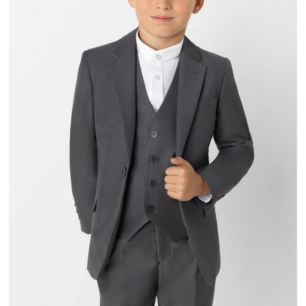 Costumes pour garçons, 3 pièces, revers cranté, ensembles à un bouton pour enfants, Chic, quotidien,