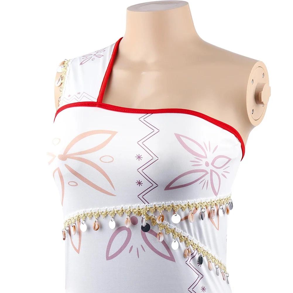 Robe d'aventure en mer pour femmes, tenue de cosplay Moana Vaiana avec collier, déguisement d'été po