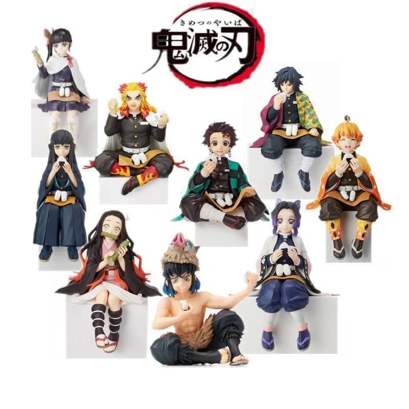Figurines d'action Demon Slayer : Tanjirou, Tomioka Giyuu, Zenitsu, Kochou Nezuko – Figurines de col