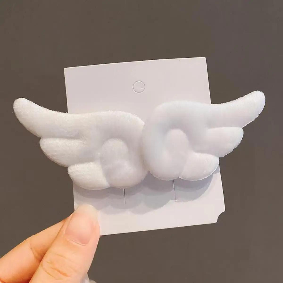 Pinces à cheveux en peluche aile d'ange pour fille, 2 pièces, épingle à cheveux mignonne, ornement S