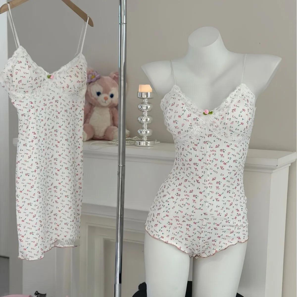 Onesie-Pyjamas floraux mignons pour femmes, ensemble de pyjamas PJ, CoAdvantages, Esthétique