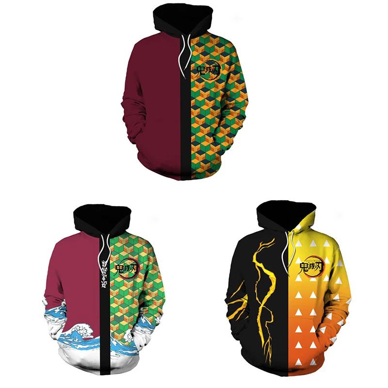 Sweat-shirt à capuche pour hommes, dessin animé Demon Slayer Kimetsu No Yaiba 3D Demon Slayer Agatsu