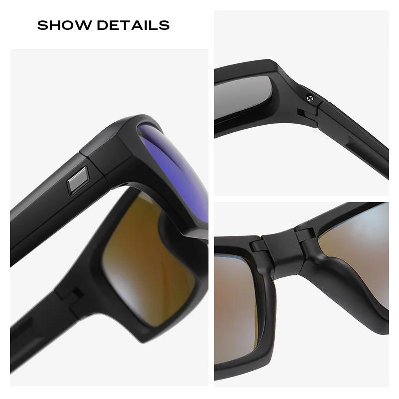 Nouvelle mode lunettes de soleil polarisées hommes pliant carré lunettes de soleil pour femmes Vinta