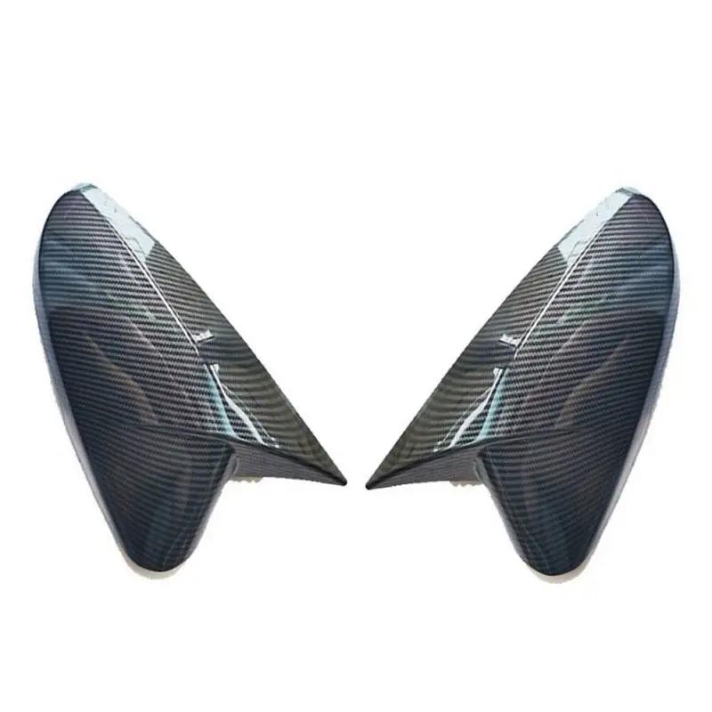 Couvercle de rétroviseur de voiture en fibre de carbone, coque latérale en corne de bœuf, capuchons 